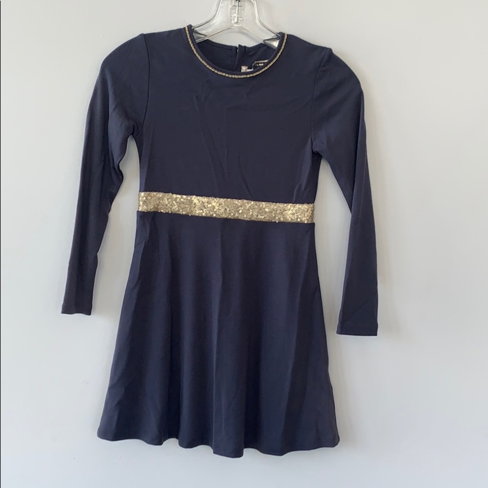 Billieblush Gray/Gold Girls Beaded Dress #C0052